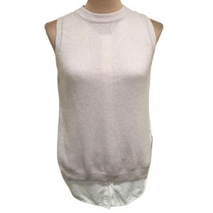Brochu Walker Sleeveless Sweater  Size Small Lilac Pastel Purple Wool Cashmere